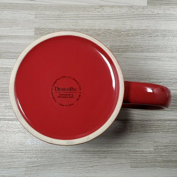 Design Pac Christmas Holiday Plain Snowflake 18 oz. Coffee Mug Cup Red White - Picture 6 of 8